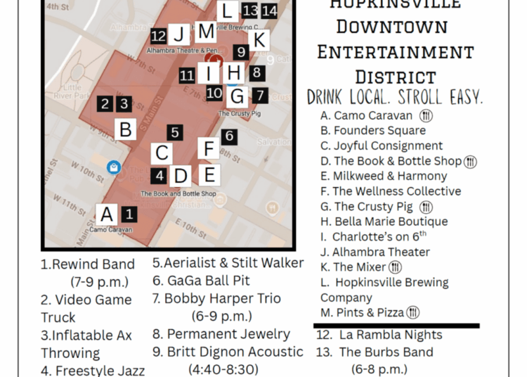 City of Hopkinsville invites community to Downtown Entertainment District grand opening | NewsRadio 1230 AM/99.3 FM | Hopkinsville's News Leader