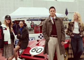 Claudia Schiffer and Nicholas Hoult Feature in ‘The Hilfiger Racing Club’ Campaign