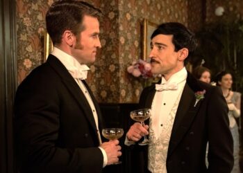 Claybourne Elder, left, plays John, and Blake Ritson plays Oscar on HBO Max's “The Gilded Age.”