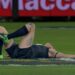 Comedian Dave Hughes suffered broken ribs during the Legends Game.