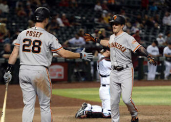 Mike Yastrzemski and Buster Posey