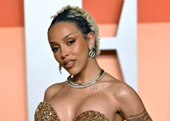 Doja Cat arrives for the Vanity Fair Oscar Party in March. In the music video for "Jealous Type," she sports a cheetah print ensemble. File Photo by Chris Chew/UPI