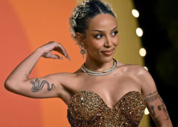 Doja Cat arrives for the Vanity Fair Oscar Party in March. File Photo by Chris Chew/UPI
