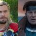 Chris Hemsworth as Thor in Thor: Love And Thunder and Channing Tatum as Gambit in Deadpool & Wolverine side-by-side images.