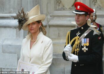 The Duke and Duchess of Edinburgh in July 2005 at a service to mark the 60th anniversary of the end of World War II. The the early years of Sophie's marriage to Prince Edward were punctuated by incredible highs and equally incredible lows