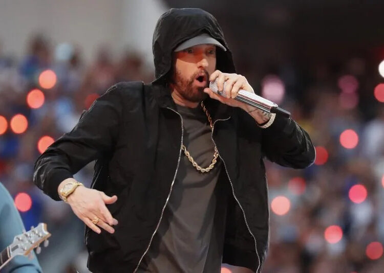 Eminem performs at the Pepsi Super Bowl LVI Halftime Show during Super Bowl LVI in 2022. File Photo by John Angelillo/UPI