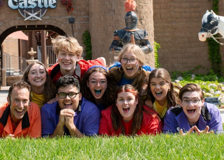 Storybook Land Theatre continues with performances three times a week this summer. Actors include, back, left, Coen and Alice Vogel, middle, Natalie Schultz, Ava Rott, Ashtyn Bahr, front row, Bryan T. Schultz, Zach Lopez, Claire Vetter and Bryson Hanson. Courtesy photo from Aberdeen Community Theatre.