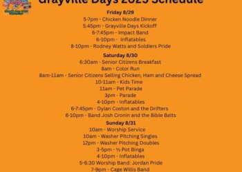 GRAYVILLE DAYS 2025 EVENT SCHEDULE RELEASED, PACKED WITH FOOD, FUN, AND FAMILY ENTERTAINMENT