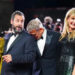 Nicole Avant, Adam Sandler, George Clooney, Laura Dern and Riley Keough posing for photographers on the Venice Film Festival red carpet