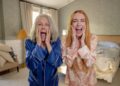 (l r) jamie lee curtis as tess coleman and lindsay lohan as anna coleman in disney's live action freakier friday. photo by glen wilson © 2024 disney enterprises, inc. all rights reserved.