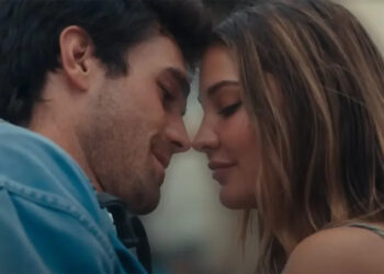 KJ Apa and Madelyn Cline touch noses as Jack and Heather In The Map That Leads To You.