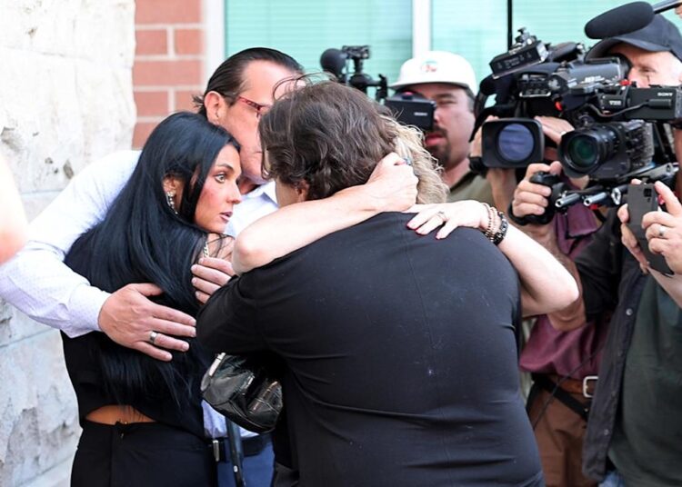 Kohberger victim Kaylee Goncalves's family arrive at court.