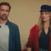 From left to right: Colin Farrell and Margot Robbie looking forward in A Big Bold Beautiful Journey.