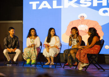 Cinematic diversity: Prameswari Mrajabwana, director of &lsquo;Hayat dan Kebhinekaan&rsquo;, speaks during a panel discussion at the XXINY (21 New York) Take 1: Indonesian Film Night in New York City on Aug. 24, 2025, alongside fellow filmmakers (from left) &lsquo;Reminiscing Red Hook&rsquo; director Gusti Cakramurti, &lsquo;SAH!&rsquo; director Chandni, &lsquo;Smarter than You Think&rsquo; director and actress Namirah Zihniah and &lsquo;What It Takes to Get a Shot&rsquo; actress Anne Yasmine. (Courtesy of Audrey Tjahjono)
