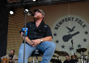 Luke Combs performs during the 2025 Newport Folk Festival 2025 at Fort Adams State Park on July 26, 2025, in Newport, Rhode Island.