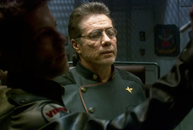 Admiral Adama and Captain Apollo fight exhaustion in “33.”
