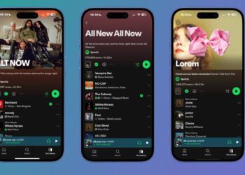 Three Spotify curated playlists in iPhone templates