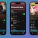 Three Spotify curated playlists in iPhone templates