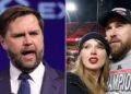 “Just because Travis [Kelce] is getting married to Taylor [Swift], you still can’t put your thumb on the scale for the Kansas City Chiefs,” Vice President JD Vance told USA Today.