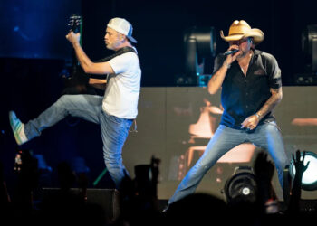 Jason Aldean performs during his Full Throttle Tour concert at Bridgestone Arena in Nashville, Tenn., Thursday, Aug. 7, 2025.