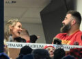Jason Kelce and his wife, Kylie Kelce.Mark Konezny-Imagn Images