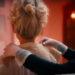 YouTube/Jennifer Lopez A close-up of Jennifer Lopez's curly blonde updo