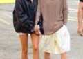 Hailey Bieber and Justin Bieber walking in New York.