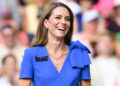 LONDON, ENGLAND - JULY 13: Catherine, Princess of Wales attends day fourteen of the Wimbledon Tennis Championships at the All England Lawn Tennis and Croquet Club on July 13, 2025 in London, England. (Photo by Karwai Tang/WireImage)