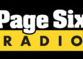 the black, white, and yellow logo for page six radio
