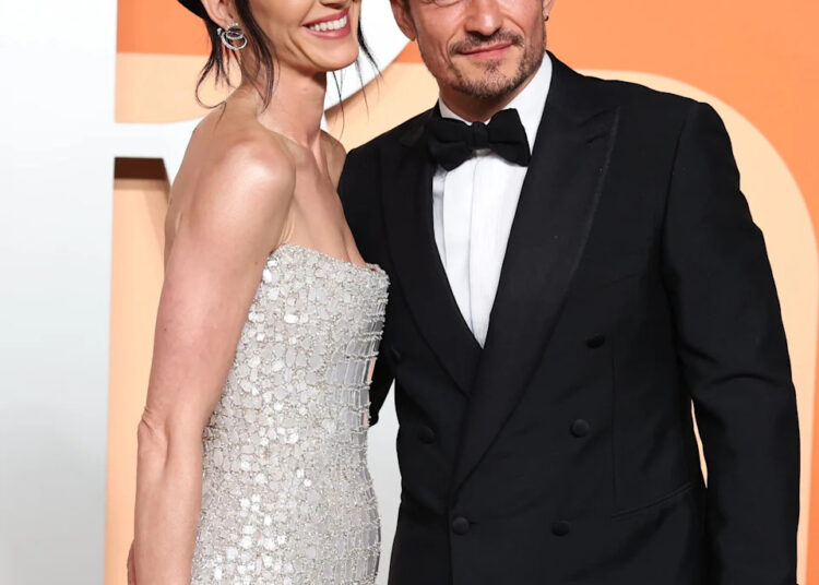 Katy Perry, Orlando Bloom at the 2025 Vanity Fair Oscar Party Hosted By Radhika Jones held at Wallis Annenberg Center for the Performing Arts on March 02, 2025 in Beverly Hills, California.