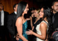 Katy Perry and Kim Kardashian at the Kering Caring for Women Dinner during New York Ready to Wear Fashion Week held at The Pool on September 9, 2024 in New York, New York.