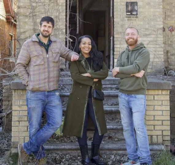 Evan Thomas, Shea Whitfield, and Keith Bynum from HGTV's Bargain Block, 2024.