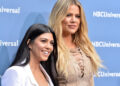 Kourtney Kardashian and Khloe Kardashian at the NBC Universal 2016 Upfront Presentation.