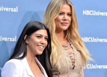 Kourtney Kardashian and Khloe Kardashian at the NBC Universal 2016 Upfront Presentation.