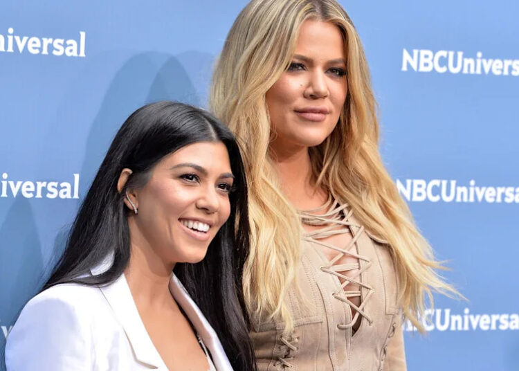 Kourtney Kardashian and Khloe Kardashian at the NBC Universal 2016 Upfront Presentation.