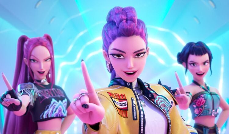 Mira, Rumi and Zoey are Huntr/x, fictional K-pop superstars who protect their fans using their secret identities as demon hunters.