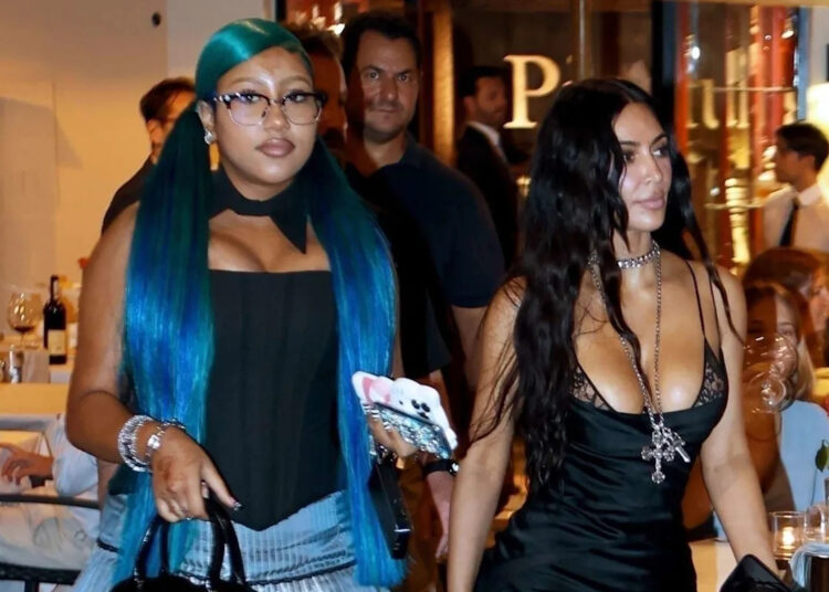 Kim Kardashian's Daughter North, 12, Matches Mom's All-Black Look with Corset and Boots for Night Out in Rome