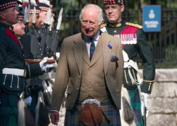 King Charles arriving at Balmoral