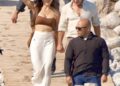 *exclusive* ibiza, spain amazon billionaire jeff bezos and his newlywed wife lauren sanchez were spotted leaving a restaurant in ibiza before heading to their mega luxury yacht. just a day after bravely teetering over rocky terrain in sky high stilettos, lauren kicked off her shoes and went barefoot on the beach today. the couple were joined by friends, including the hollywood star leonardo dicaprio and girlfriend vittoria ceretti along with the former vogue editor in chief edward enninful around the mediterranean as leo's girl vittoria took a thrill seeking late afternoon jet ski ride. pictured: jeff bezos lauren sanchez backgrid usa 4 august 2025 byline must read: gtres/lagencia press/dj sergio garrido / backgrid usa: +1 310 798 9111 / usasales@backgrid.com uk: +44 208 344 2007 / uksales@backgrid.com *uk clients pictures containing children please pixelate face prior to publication*