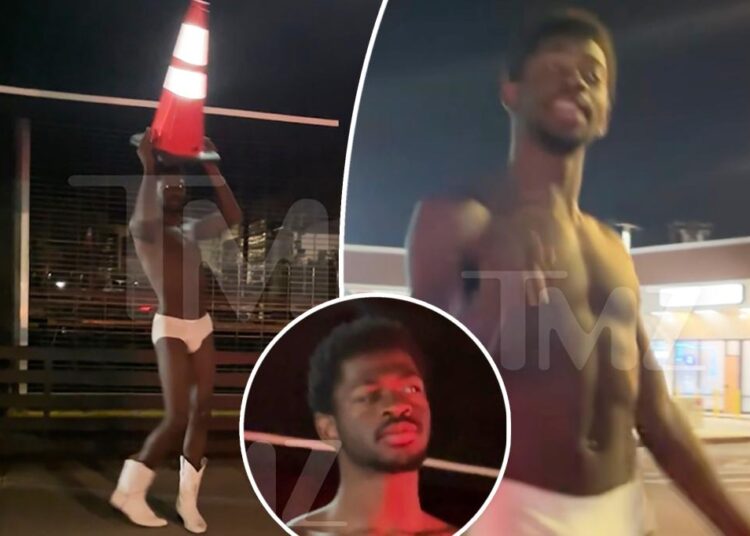 Lil Nas X seen roaming LA streets nearly naked in disturbing video, hospitalized then arrested