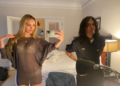 Lily Rose-Depp poses in sheer minidress with her girlfriend 070 Shake