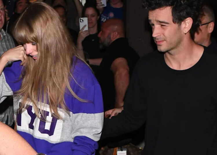 NEW YORK, NEW YORK - MAY 16: Taylor Swift and Matty Healy seen leaving 'The Electric Lady' studio in Manhattan on May 16, 2023 in New York City. Robert Kamau&sol;GC Images