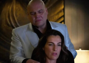 Vincent D’Onofrio as <a class="link " href="https://www.giantfreakinrobot.com/topic/kingpin" rel="nofollow noopener" target="_blank" data-ylk="slk:Kingpin;elm:context_link;itc:0;sec:content-canvas">Kingpin</a> stepping aside for his wife in <em>Daredevil: Born Again</em>