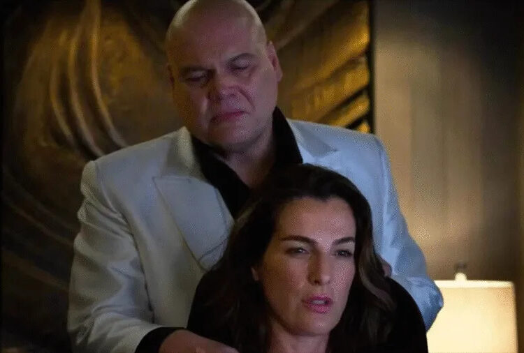 Vincent D’Onofrio as <a class="link " href="https://www.giantfreakinrobot.com/topic/kingpin" rel="nofollow noopener" target="_blank" data-ylk="slk:Kingpin;elm:context_link;itc:0;sec:content-canvas">Kingpin</a> stepping aside for his wife in <em>Daredevil: Born Again</em>
