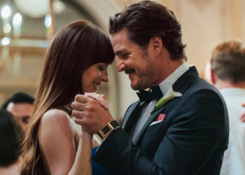 Dakota Johnson and Pedro Pascal in ‘Materialists’ (A24)