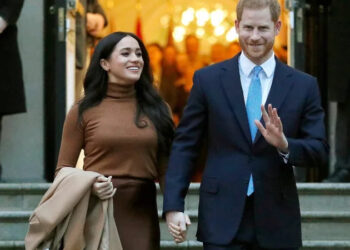 Meghan Markle and Prince Harry pictured in January 2020