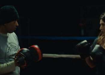 Sparring (romantic and otherwise): Vishy Ayyar and Taylor Treadwell in "American Warrior."