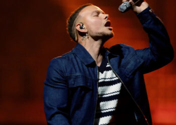 Kane Brown performs during his “The High Road Tour” concert at the Bridgestone Arena in Nashville on April 11, 2025.