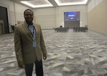 Hollywood Casino Joliet General Manager Ruben Warren shows the event space that the casino already has begun to book for performances, weddings and business meetings. Aug. 7, 2025
