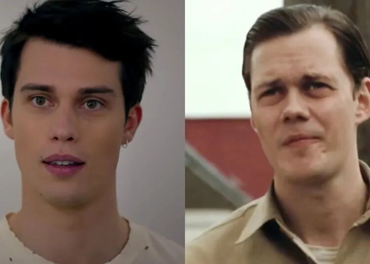 Nicholas Galitzine and Bill Skarsgård in a side-by-side photo.
